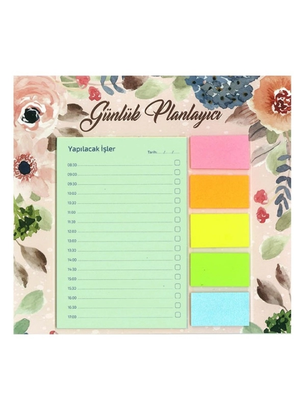 Notyaz Günlük Planlayıcı Çiçek Desenli Set GP-6205 