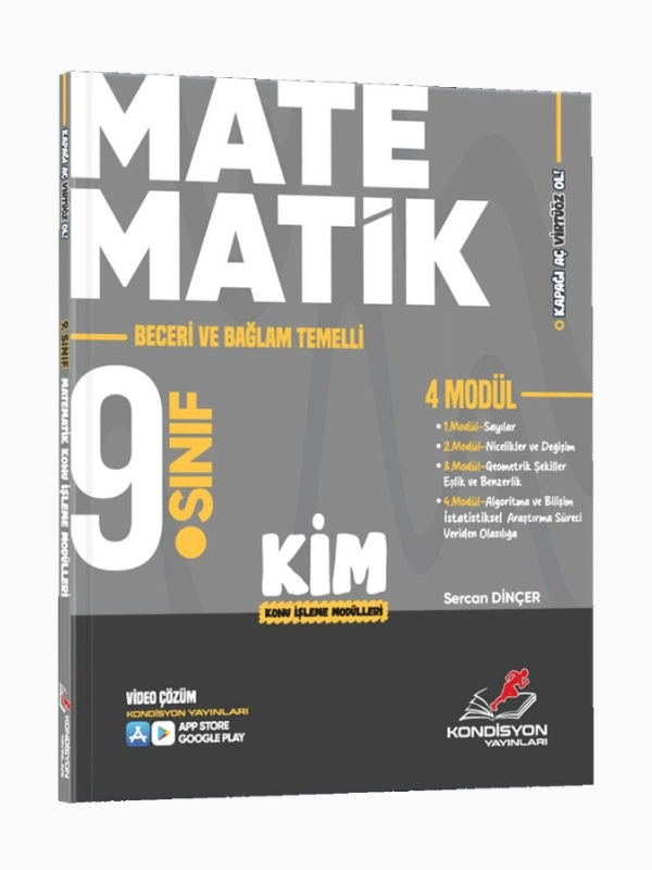 Kondisyon Yayınları Virtüöz 9. Sınıf Matematik Konu İşleme Modülleri 4 Modül KİM - Beceri ve Bağlam Temelli - Maarif Model 2026-2027 Yeni Müfredat