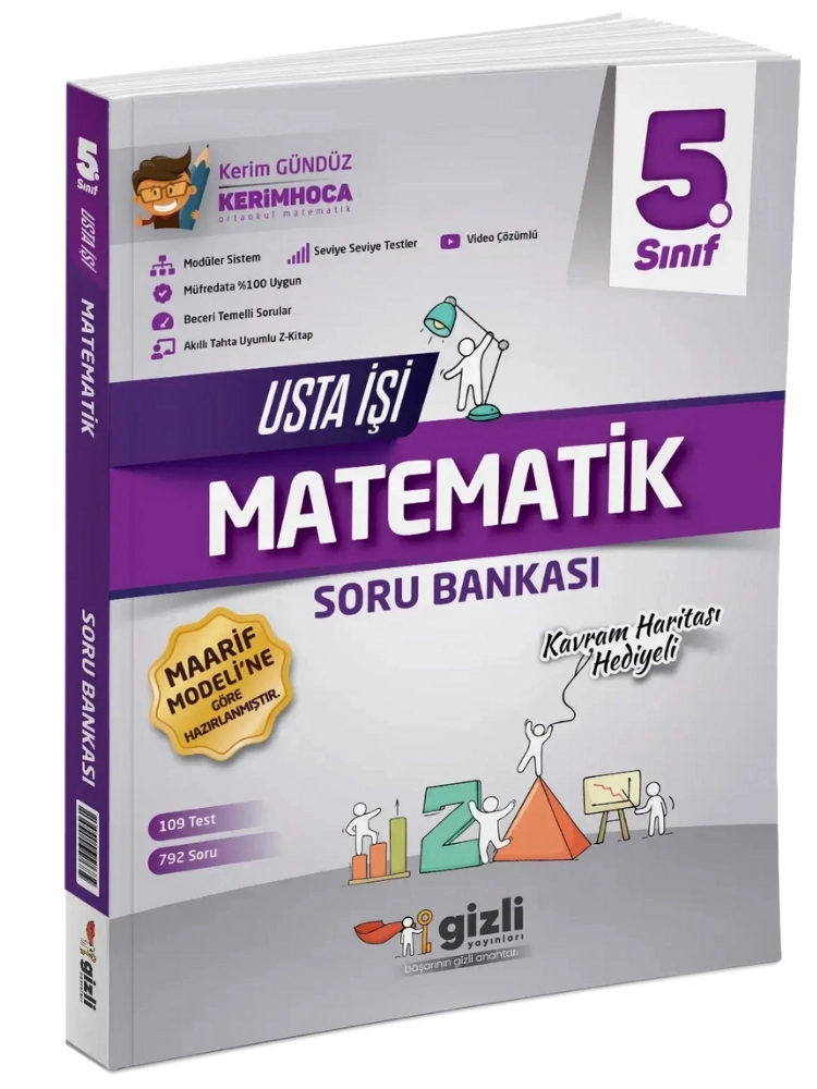 5. Sınıf Matematik Usta İşi Soru Bankası (Kavram Haritası Hediyeli) - Gizli Yayınları