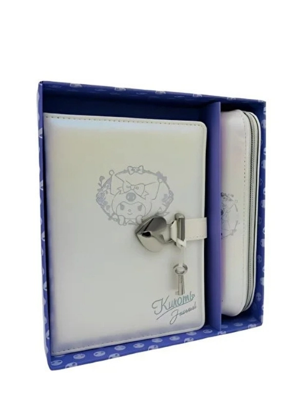 Victoria’s Journals Kuromi Hush Hush Kilitli Çizgili Metalik Defter 80 Gr 160 Yaprak Çizgili + Vegan Deri Kalem Kutusu 525-1976 