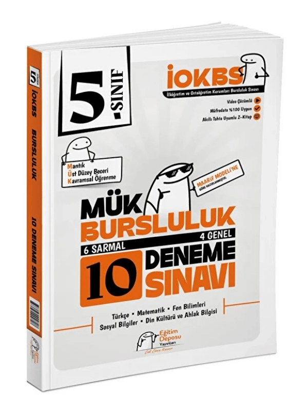 Eğitim Deposu Yayınları Çok Çözen Kazanır 5. Sınıf İOKBS MÜK Bursluluk 10 Deneme Sınavı (6 Sarmal - 4 Genel Deneme)