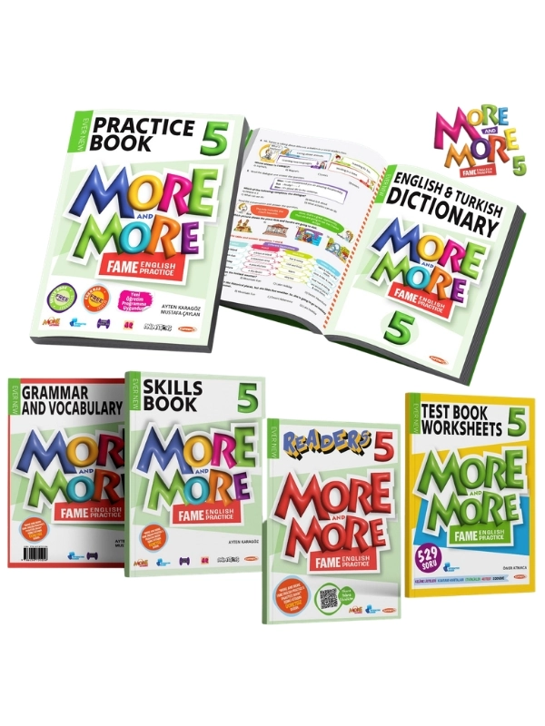 MORE & MORE 5. SINIF PRACTICE BOOK & DICTIONARY (2 Lİ KİTAP), GRAMMER AND VOCABULARY & SKILLS BOOK (2 Lİ KİTAP), READERS , TEST BOOK WORKSHEETS