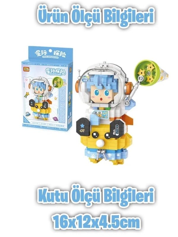 Vagon Life LOZ Micro Block Serisi Mavi Astronot 390 Parça Oyuncak Yapım Seti FFLZ-8827