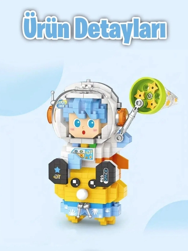 Vagon Life LOZ Micro Block Serisi Mavi Astronot 390 Parça Oyuncak Yapım Seti FFLZ-8827