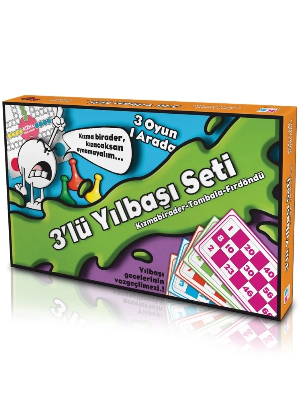 KS Games 3’lü Yılbaşı Seti 3 Oyun 1 Arada Kızmabirader - Tombala - Fırdöndü