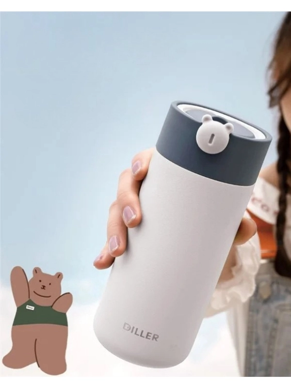 Vagon Life Diller 420 ML Süzgeçli Silikon Kulpu Çelik Termos VGN-8992 Pembe