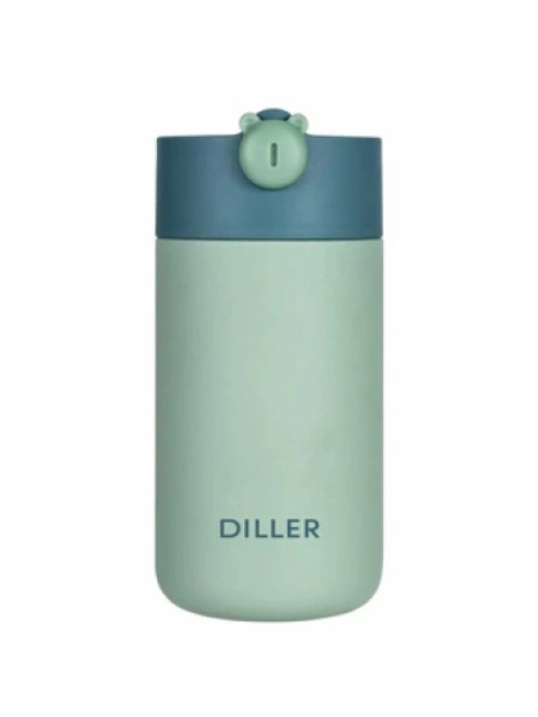  Vagon Life Diller 420 ML Süzgeçli Silikon Kulpu Çelik Termos VGN-8992 Mavi-Yeşil