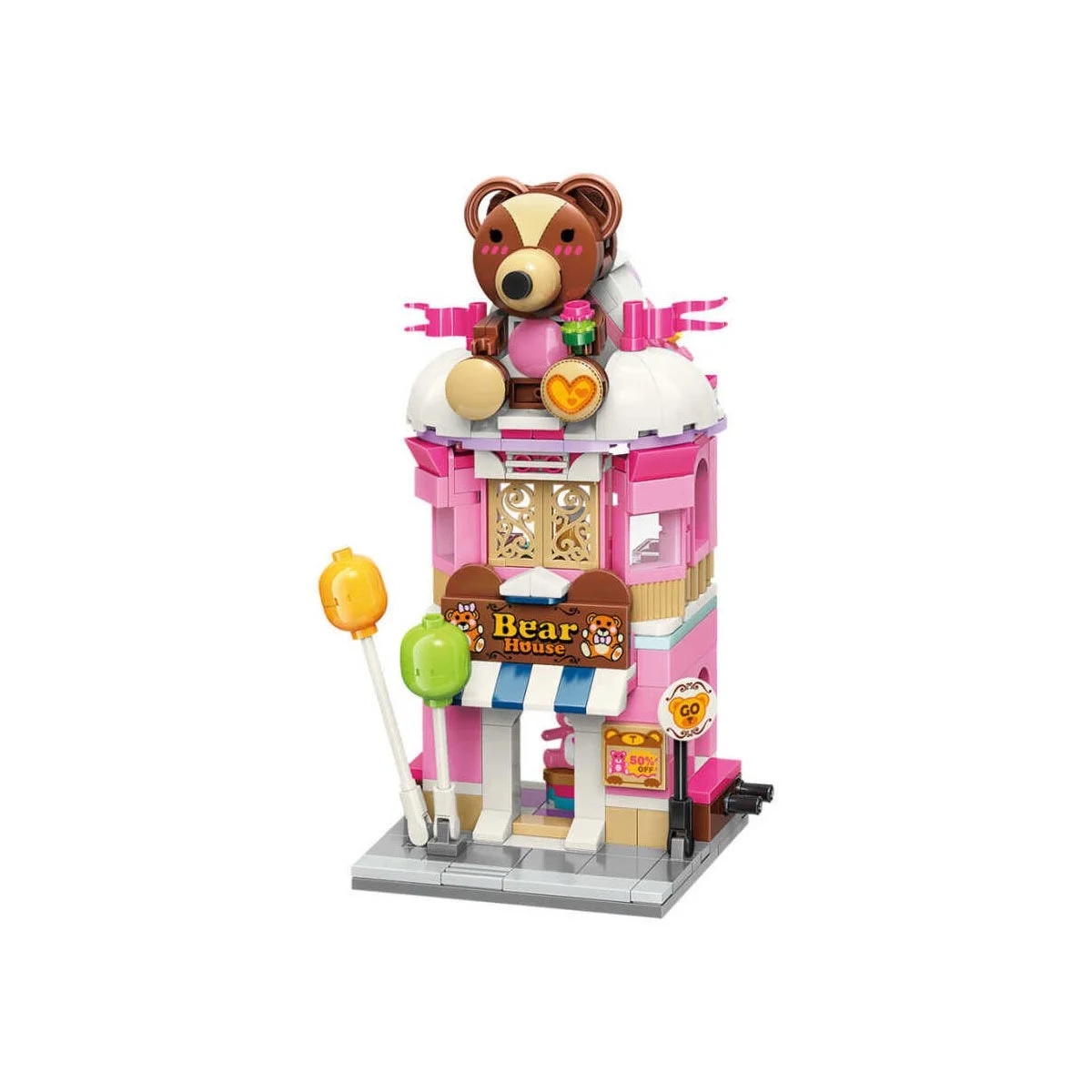 Vagonlife Keeppley City Corner Teddy Theme Store Ayı Teddy Mağazası Hediyelik Dekorasyon Yapı Blokları Oyuncak Seti KP0109