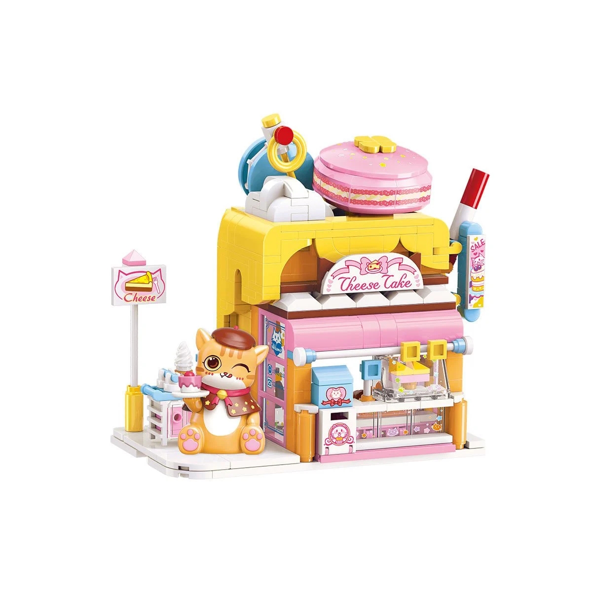 Vagonlife Keeppley Lovely Street Red Cat Cake Shop Kırmızı Kedi Kek Dükkanı Yapı Blokları Oyuncak Seti K28006
