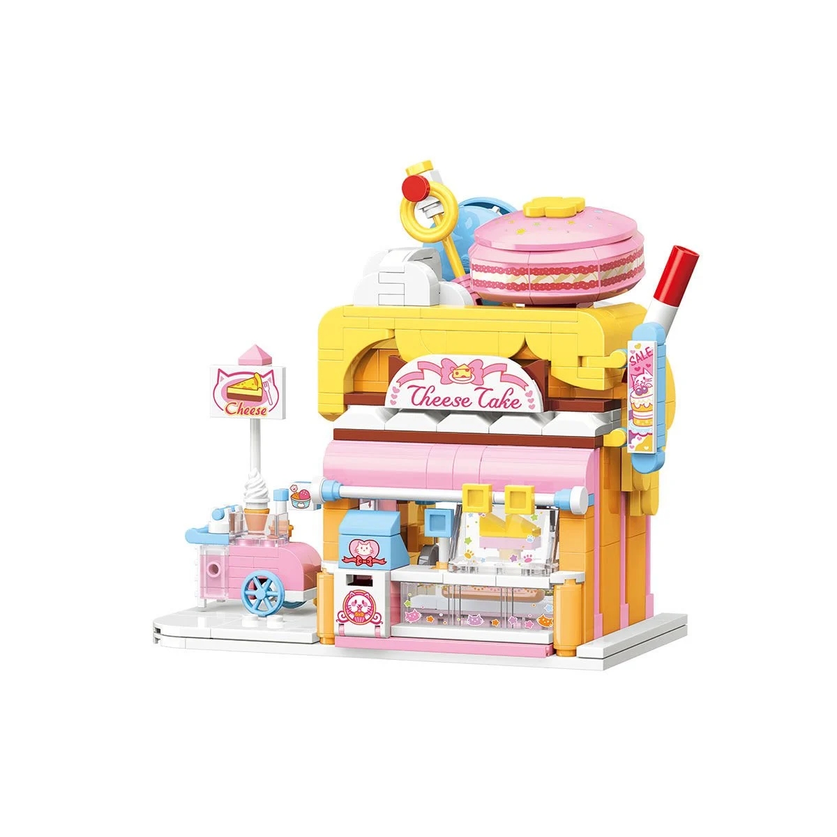 Vagonlife Keeppley Lovely Street Red Cat Cake Shop Kırmızı Kedi Kek Dükkanı Yapı Blokları Oyuncak Seti K28006
