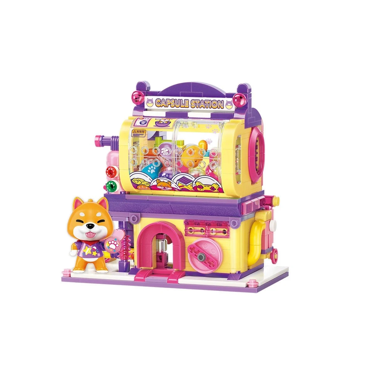 Vagonlife Keeppley Lovely Street Shiba Inu Gashapon Machine Kapsül İstasyonu Blok Seti KP28010