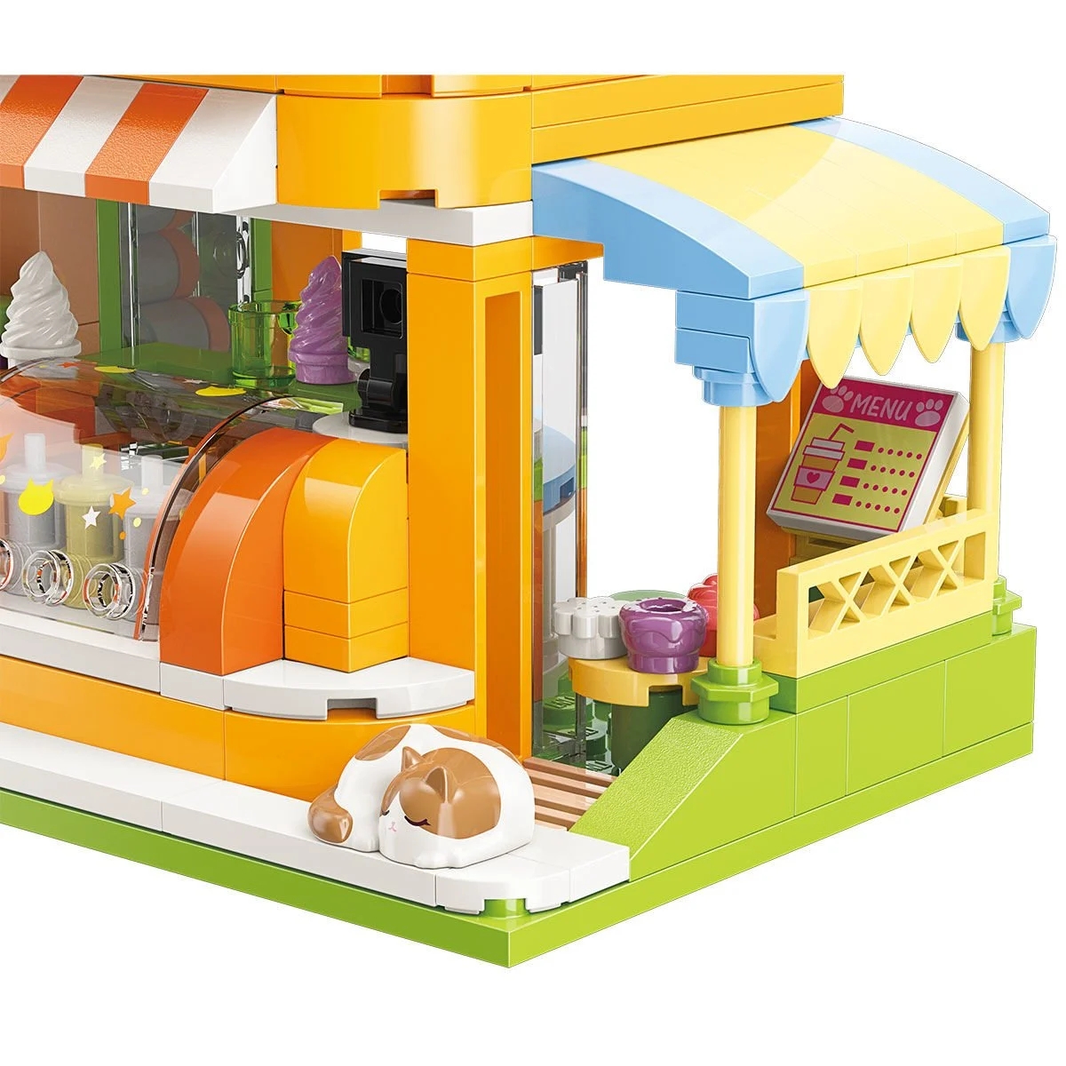Vagonlife Keeppley Lovely Street BSH Kitten Juice Shop Kedi Meyve Suyu Dükkanı Yapı Blokları Oyuncak Seti K28017