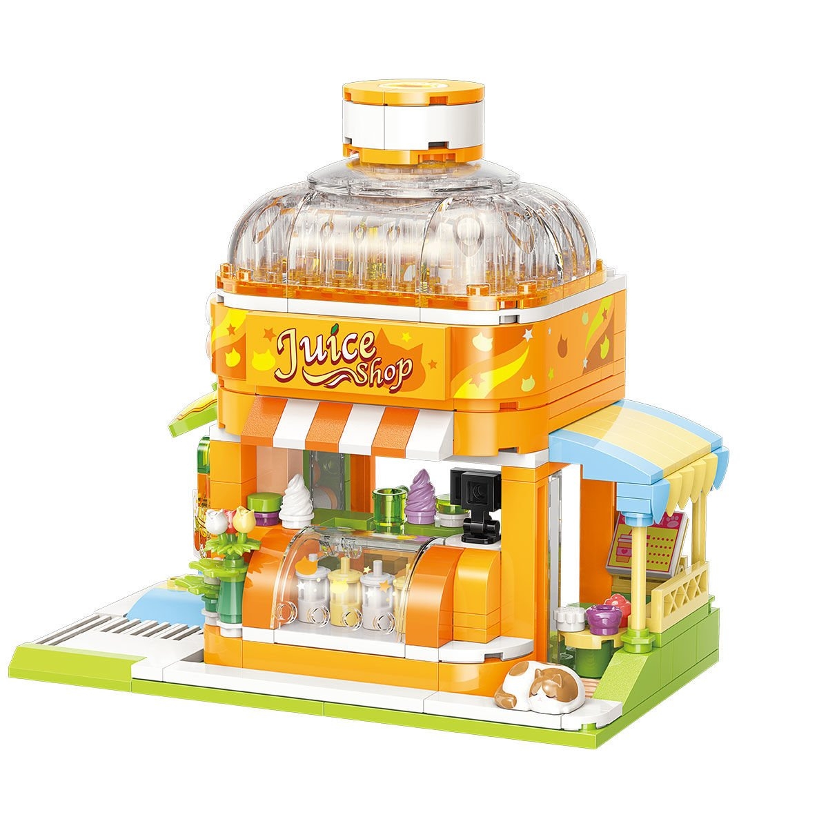 Vagonlife Keeppley Lovely Street BSH Kitten Juice Shop Kedi Meyve Suyu Dükkanı Yapı Blokları Oyuncak Seti K28017