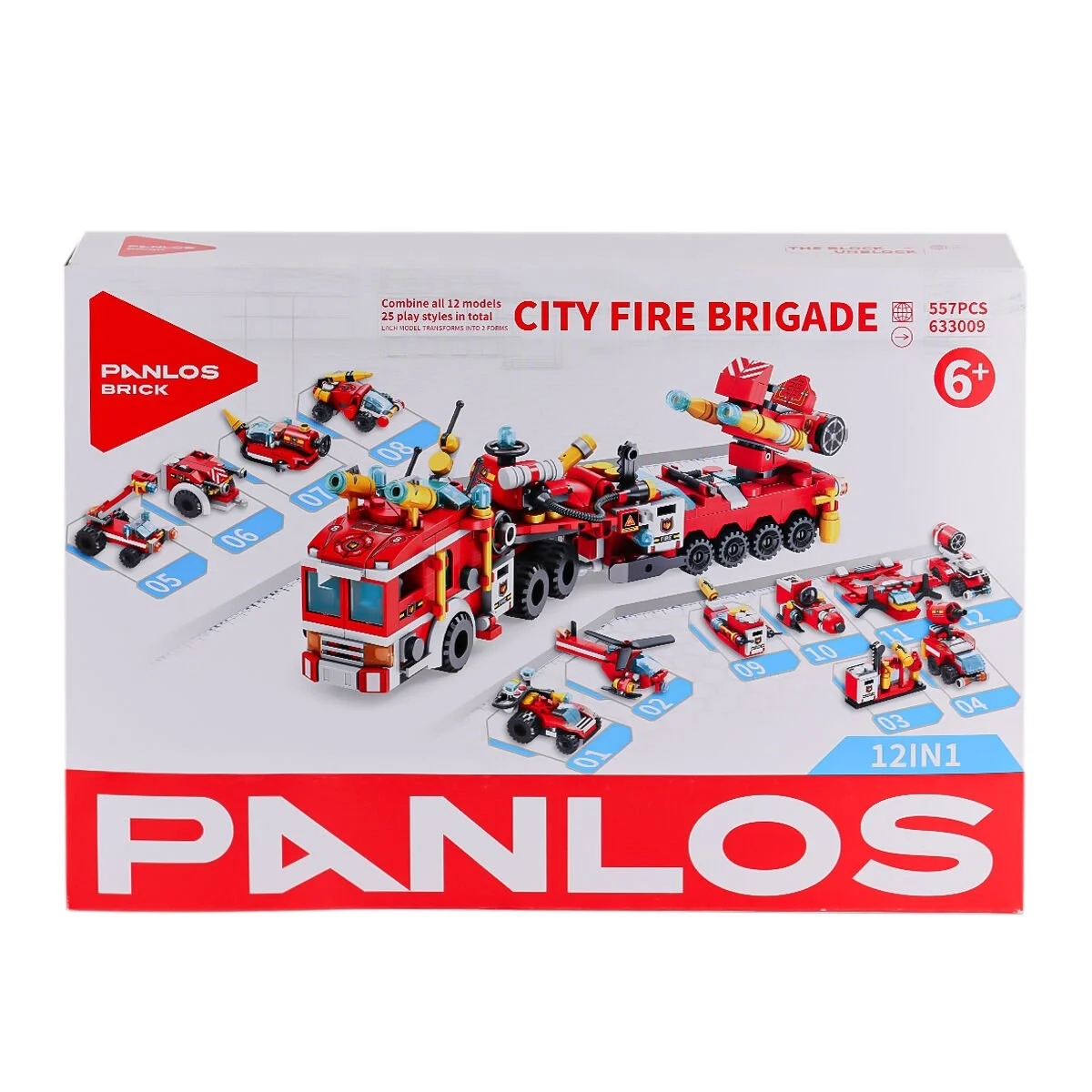 Vagon Life Panlos Şehir İtfaiyesi 557 Parça Lego Blok Seti 12’si 1 arada  P633009