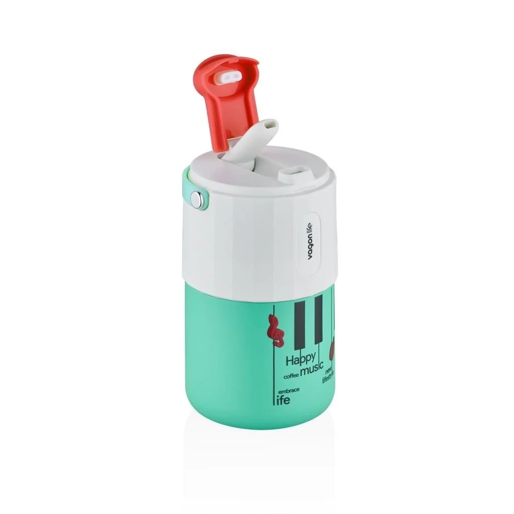 Vagonlife Tumbler 400 ML Kahve Bardağı/Mug Pipetli/Rahat İçim Paslanmaz Çelik Termos VGN2050 YEŞİL