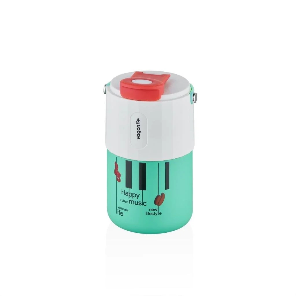 Vagonlife Tumbler 400 ML Kahve Bardağı/Mug Pipetli/Rahat İçim Paslanmaz Çelik Termos VGN2050 YEŞİL