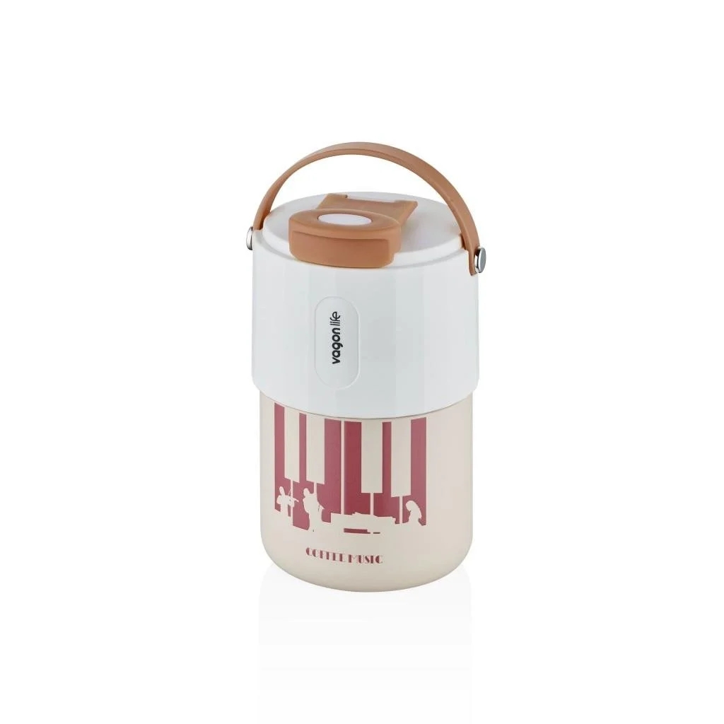 Vagonlife Tumbler 400 ML Kahve Bardağı/Mug Pipetli/Rahat İçim Paslanmaz Çelik Termos VGN2050 KAHVERENGİ