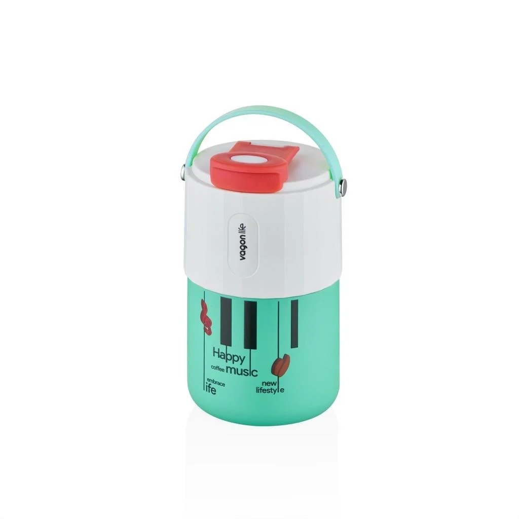 Vagonlife Tumbler 400 ML Kahve Bardağı/Mug Pipetli/Rahat İçim Paslanmaz Çelik Termos VGN2050 YEŞİL