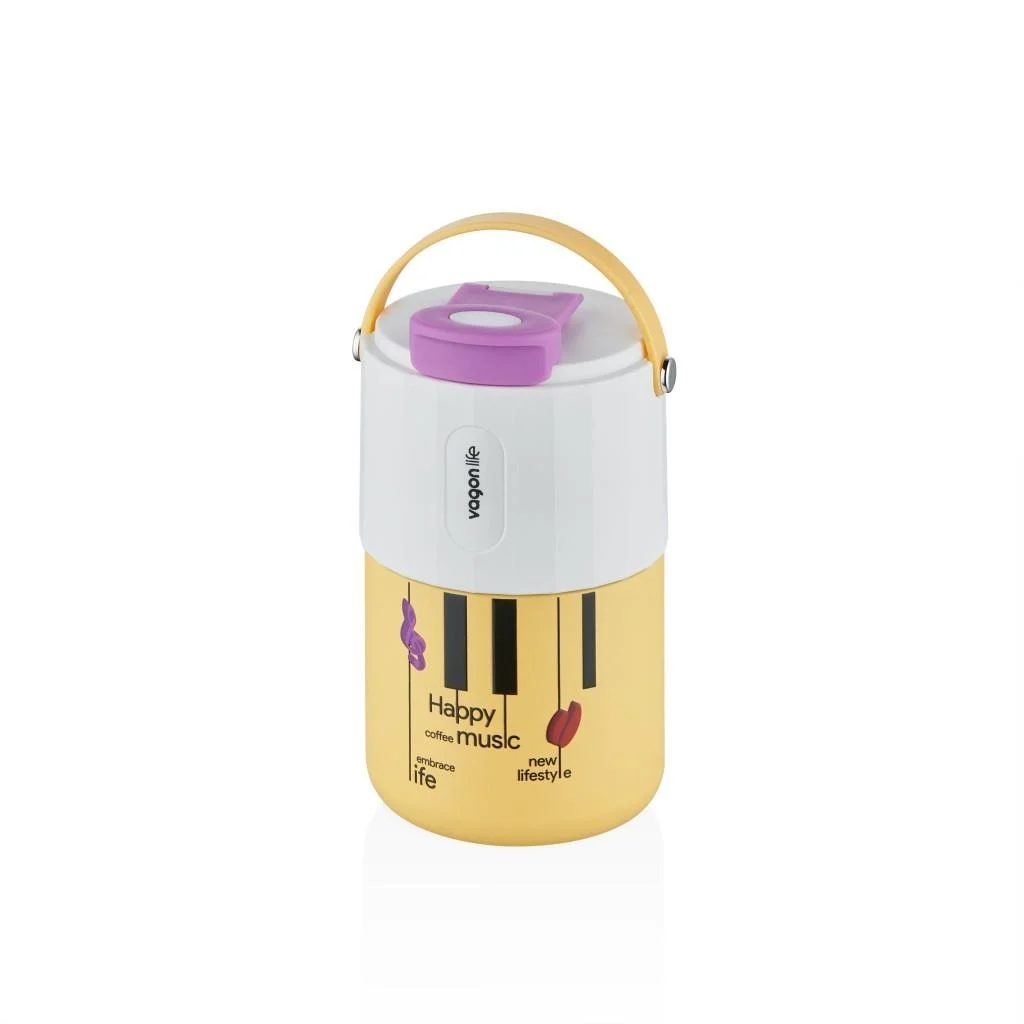 Vagonlife Tumbler 400 ML Kahve Bardağı/Mug Pipetli/Rahat İçim Paslanmaz Çelik Termos VGN2050 SARI