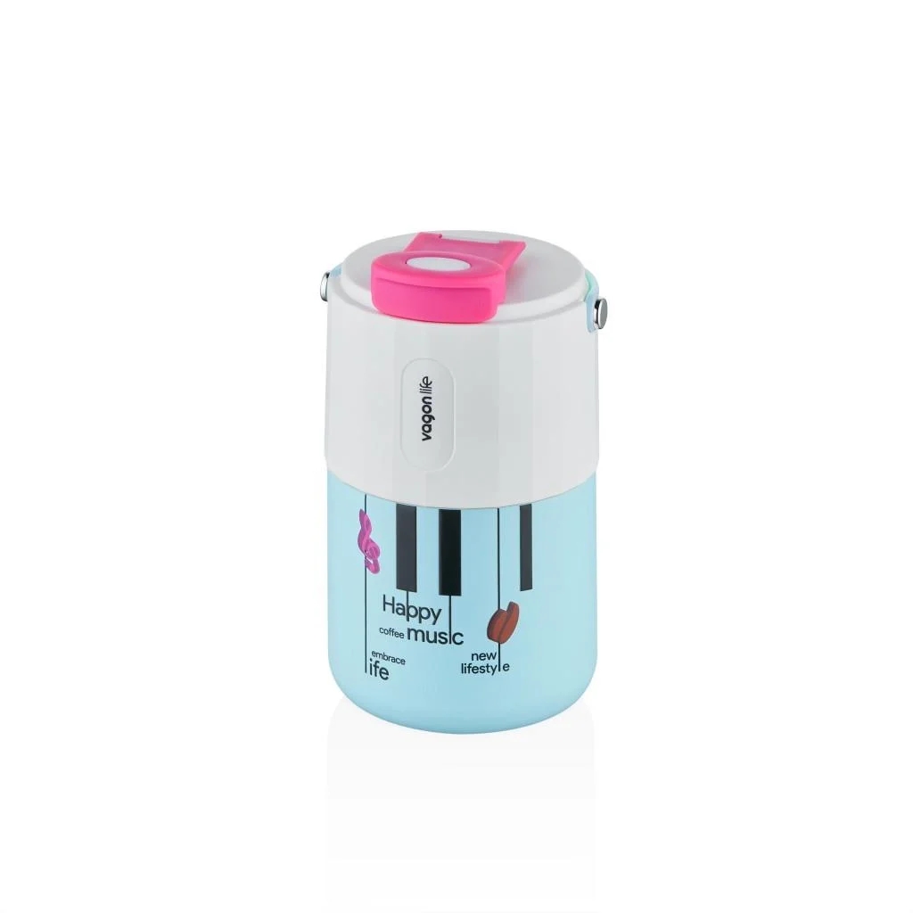 Vagonlife Tumbler 400 ML Kahve Bardağı/Mug Pipetli/Rahat İçim Paslanmaz Çelik Termos VGN2050 MAVİ