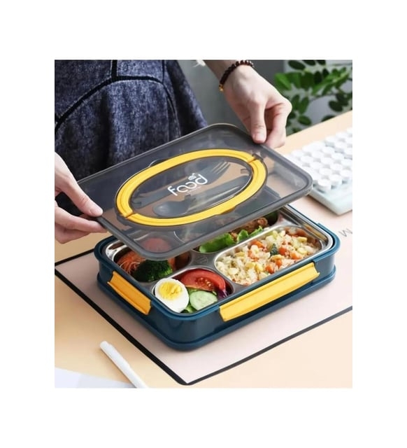 Vagonlife Yemek Kabı Paslanmaz Çelik Bölmeli Lunch Box BL2201 1000 ml Yeşil