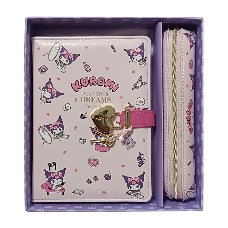 Victoria’s Journals Kuromi Kilitli Defter 80 Gr. 160 Yaprak Çizgili + Vegan Deri Kalem Kutusu 525-1974