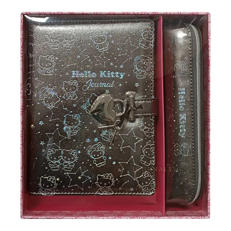 Victoria’s Journals Hello Kitty Kilitli Defter 80 Gr. 160 Yaprak Çizgili + Vegan Deri Kalem Kutusu 525-1969