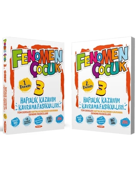 Fenomen Çocuk 3.Sınıf  Tüm Dersler 1. ve 2. Dönem Set (2 Kitap)