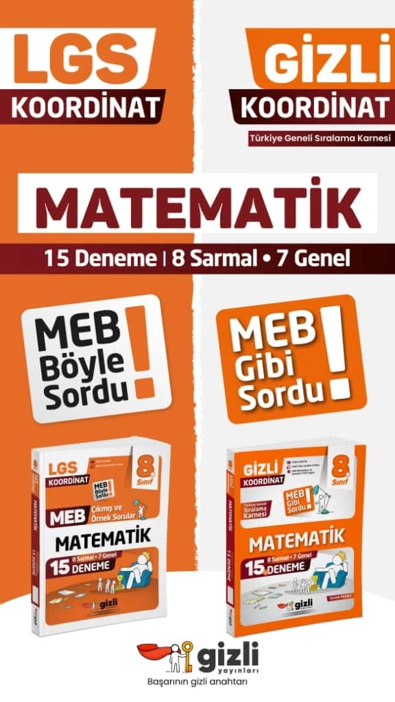 Gizli Yayınları Lgs Meb Çıkmış ve Örnek Sorular Matematik 15’li Deneme - Meb Böyle Sordu