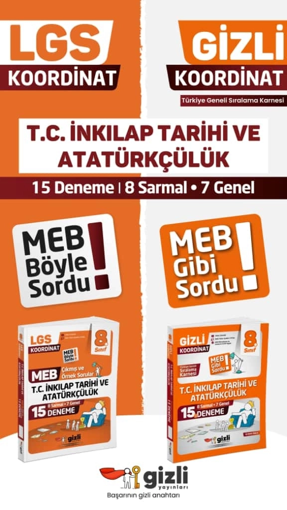 Gizli Yayınları Lgs 8. Sınıf T.c. İnkılap Tarihi ve Atatürkçülük 15’li Deneme - Meb Gibi Sordu