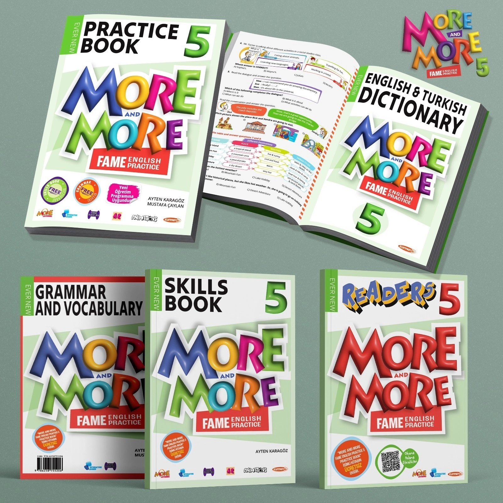  MORE & MORE PRACTICE BOOK & DICTIONARY (2 Lİ KİTAP), GRAMMER AND VOCABULARY & SKILLS BOOK (2 Lİ KİTAP), READERS - 5 KİTAP 
