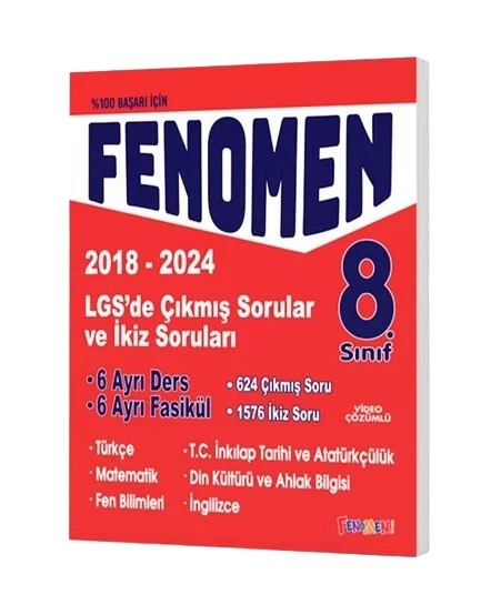 FENOMEN 8 LGS ÇIKMIŞ SORULAR VE İKİZ SORULARI SETİ (6 KİTAP) (2018-2024)