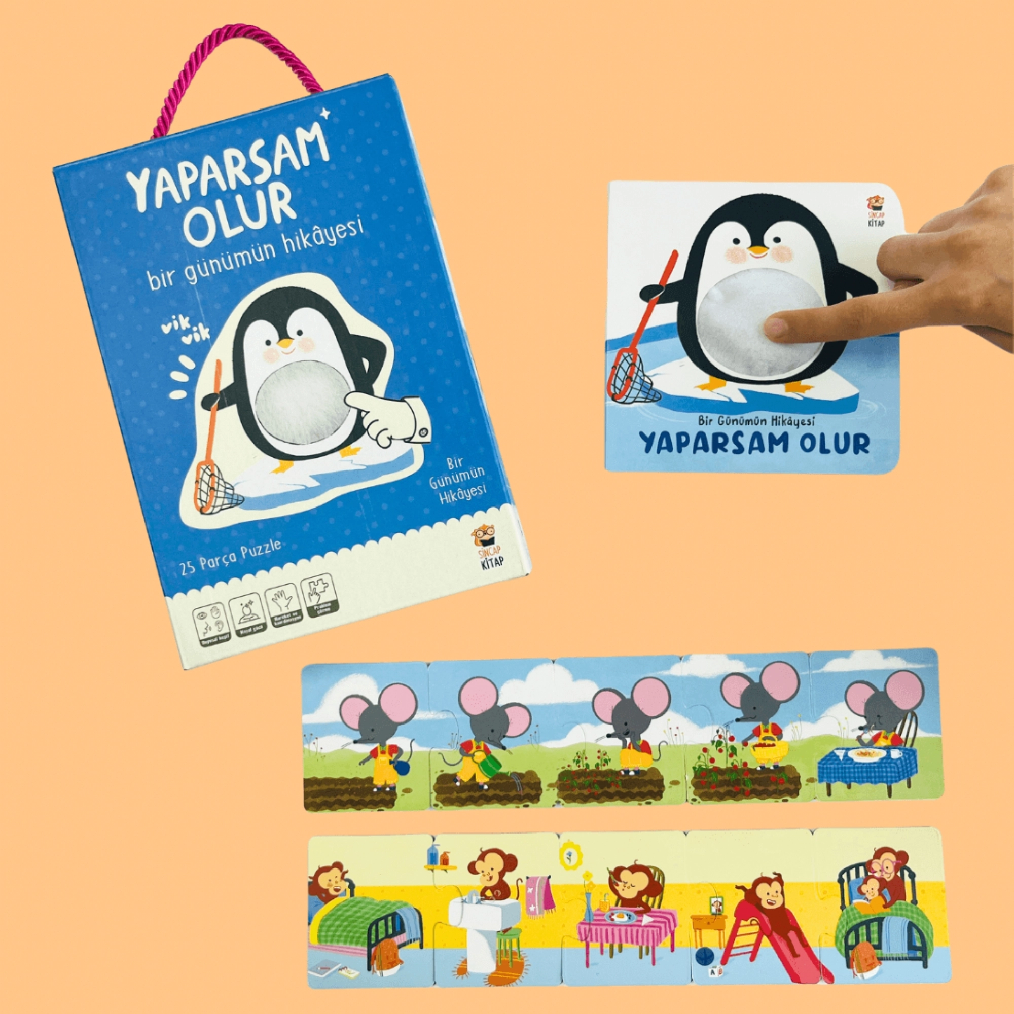 Sincap Kitap Yaparsam Olur Bir Günümün Hikayesi (Vik Vikli Kitap + 25 Parça Puzzle) - Mısra Karahan