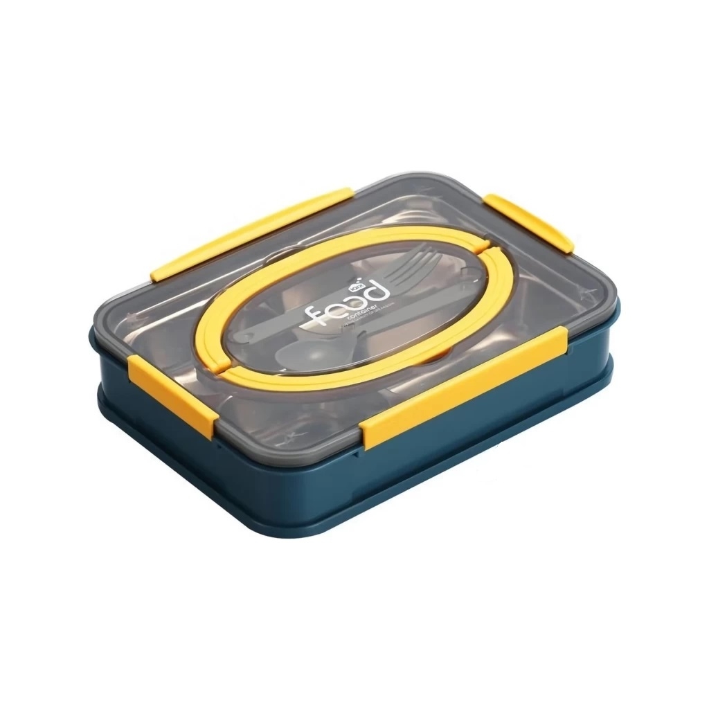 Vagonlife Yemek Kabı Paslanmaz Çelik Bölmeli Lunch Box BL2201 1000 ml Mavi